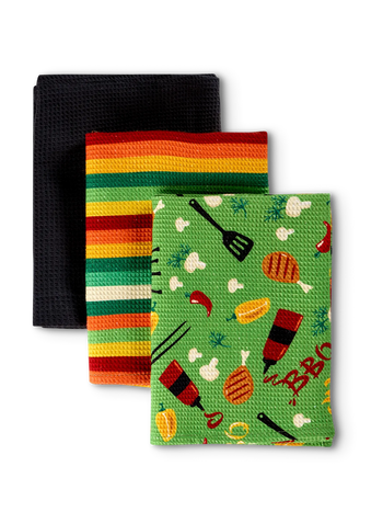 Lustige Küchentücher 3er-Pack Avocado-Grillsaison