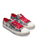 Lustige Canvas-Schuhe Schwarzweiß-Comics