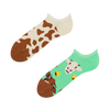 Lustige Sneakersocken Kuh und Glocke