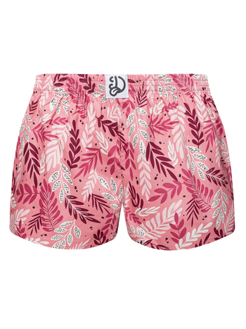 Lustige Damenshorts Rosa Blätter