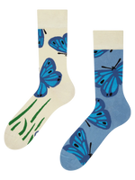 Lustige Bambussocken Blauer Schmetterling