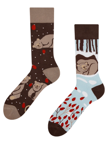 Lustige warme Socken Bär im Winter