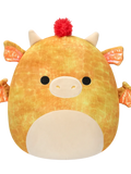 Squishmallows Dieric der gelbe strukturierte Drache mit rotem Haar, 40 cm