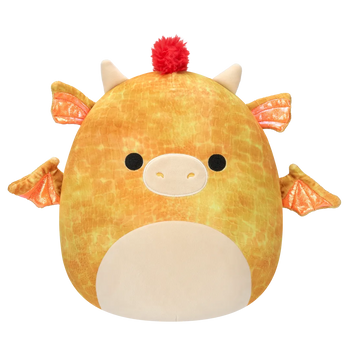 Squishmallows Dieric der gelbe strukturierte Drache mit rotem Haar, 40 cm