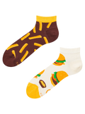 Lustige Knöchelsocken Burger und Pommes Frites
