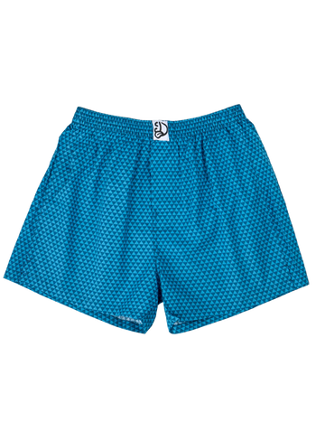 Smaragdblau gemusterte Shorts für Männer