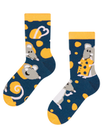 Lustige Kindersocken Maus und Käse