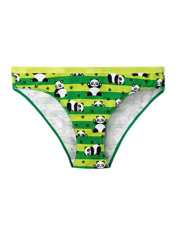 Lustige Damenhöschen Panda und Streifen