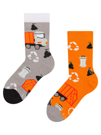 Lustige Kindersocken Müllwagen