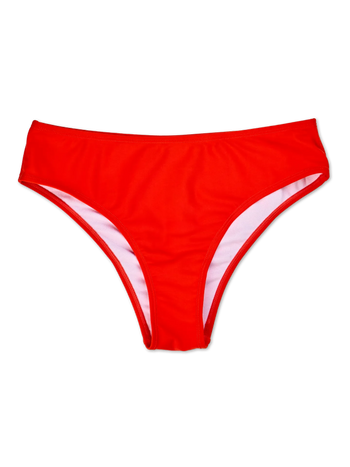 Leuchtend rote Bikinihöschen mit mittlerer Taille