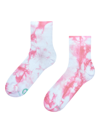 Rosa Crewsocken mit Tie-Dye-Effekt