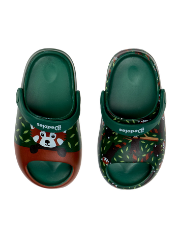 Lustige Baby-Clog-Sandalen mit dicker Sohle Roter Panda