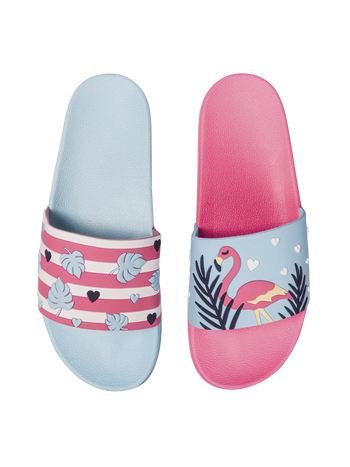 Lustige Pantoletten Liebes-Flamingos