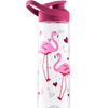 Lustige Wasserflasche Flamingos und Herzen 700 ml