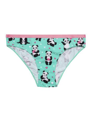 Lustige Damenhöschen Panda und Herzen