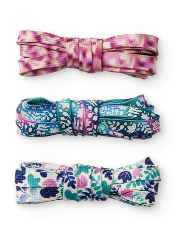 Lustige Schnürsenkel 3er-Pack Türkisfarbene Blätter