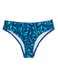 Bikinihöschen mit mittlerer Taille Türkisfarbene Blumen
