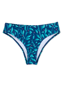Bikinihöschen mit mittlerer Taille Türkisfarbene Blumen
