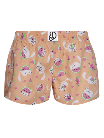 Lustige Damenshorts Wassermelonen-Katze