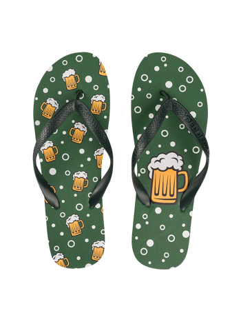 Lustige Flip-Flops Bier & Bläschen