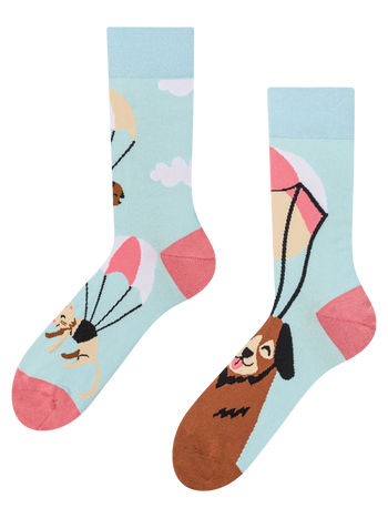 Lustige Socken Fliegende Katzen und Hunde