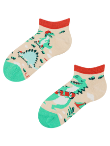 Lustige Knöchelsocken für Kinder Dino-Skatepark