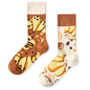 Lustige Socken Croissant und Kaffee
