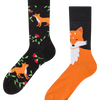 Lustige Socken Fuchs und Blüten