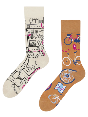Lustige Socken Stadtfahrrad