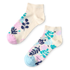 Lustige Knöchelsocken Türkisfarbene Blätter