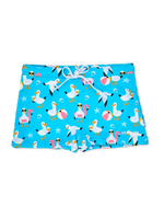Lustige elastische Badeshorts für Kinder Möwe im Urlaub