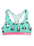 Lustige Damenbralette Panda und Herzen