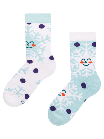 Lustige warme Socken für Kinder Glückliche Schneeflocken