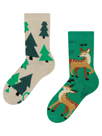 Lustige warme Socken für Kinder Reh und Hirsch