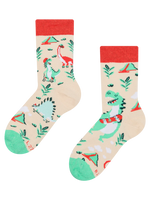 Lustige Kindersocken Dino-Skatepark