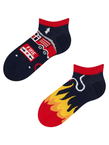 Lustige Knöchelsocken für Kinder Feuerwehrmann