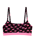 Lustige Modal-Damenbralette Flamingos und Herzen