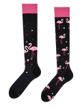 Lustige Kniestrümpfe Flamingos und Herzen