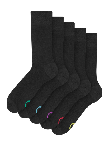 Hohe Socken 5er-Pack Schwarz Klassisch