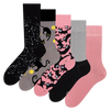 Lustige Socken 5er-Pack Rosa Katzen