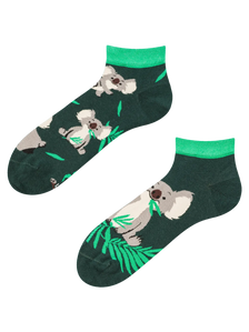 Lustige Knöchelsocken Koala und Blätter