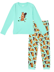 Lustiger Pyjama für Frauen Eichhörnchen im Wald