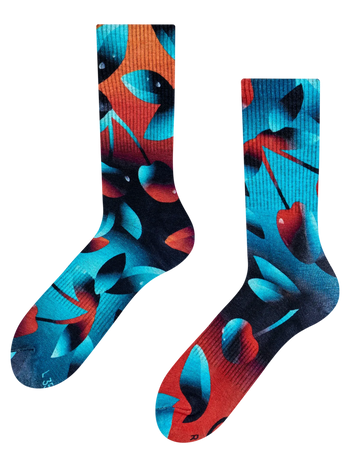 Gerippte Socken Dunkle Kirschen