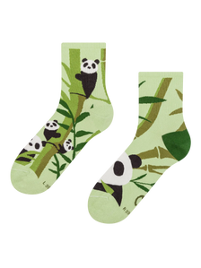 Lustige Crewsocken Pandas und Bambus