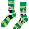 Lustige Socken Panda und Streifen