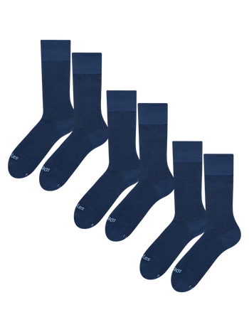 3er-Pack mitternachtsblaue Socken aus gekämmter Baumwolle