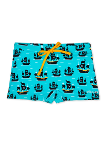 Lustige elastische Badeshorts für Kinder Piratenboot