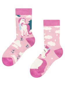 Lustige warme Socken für Kinder Einhorn mit Schal