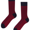 Blaue und rote gemusterte Socken