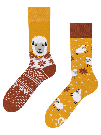 Lustige warme Socken Schaf im Pullover